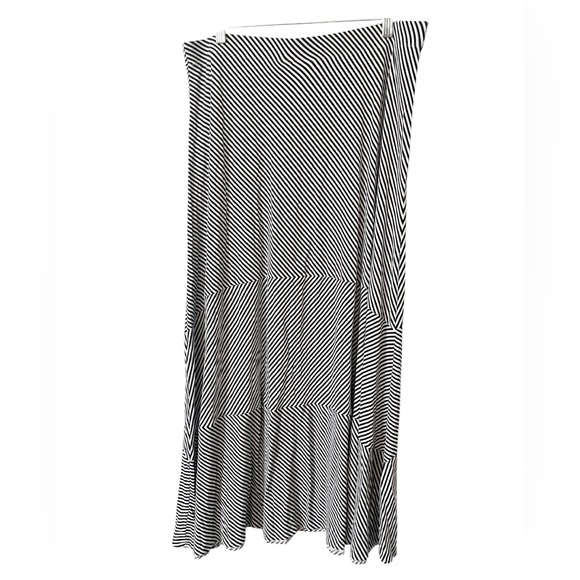 Chico's Dresses & Skirts - Chico's Women’s Striped Asymmetrical Black and White‎ Maxi Skirt Size 2 Large